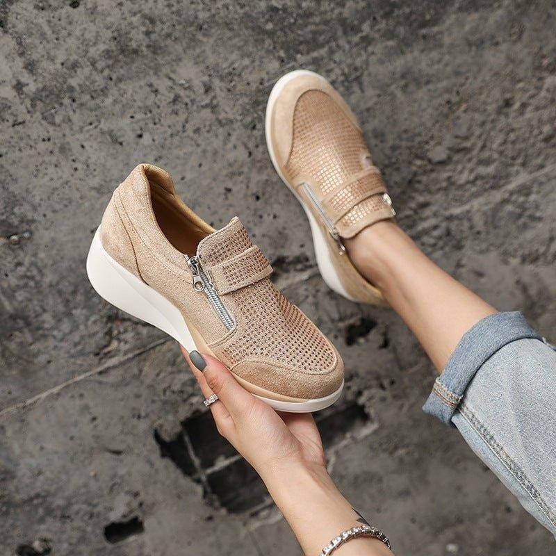 Women's Suede Wedge Sneakers