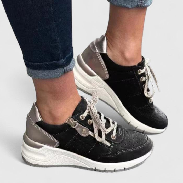 Women's Wedge Sneakers - Black