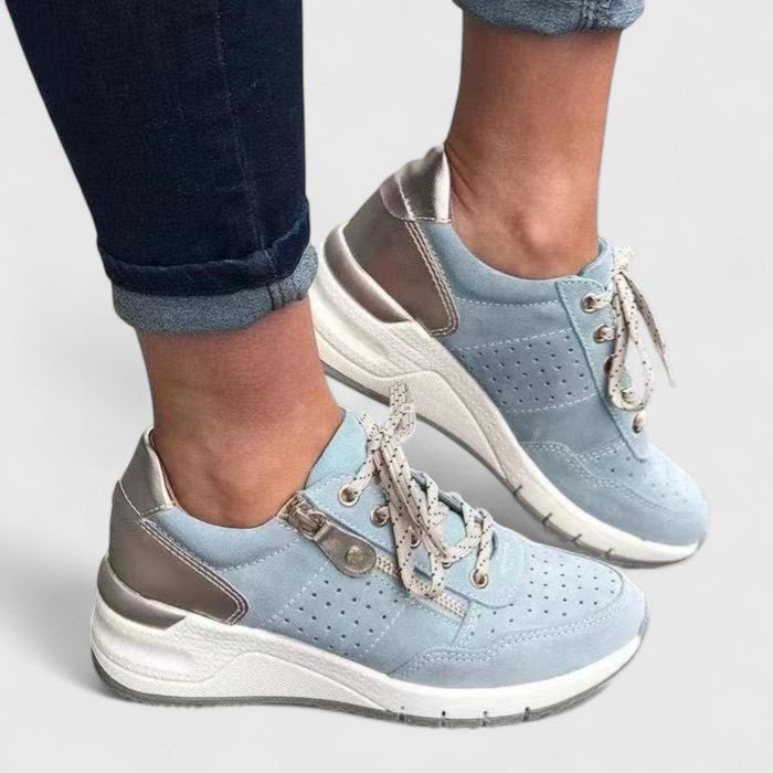 Women's Wedge Sneakers - Blue