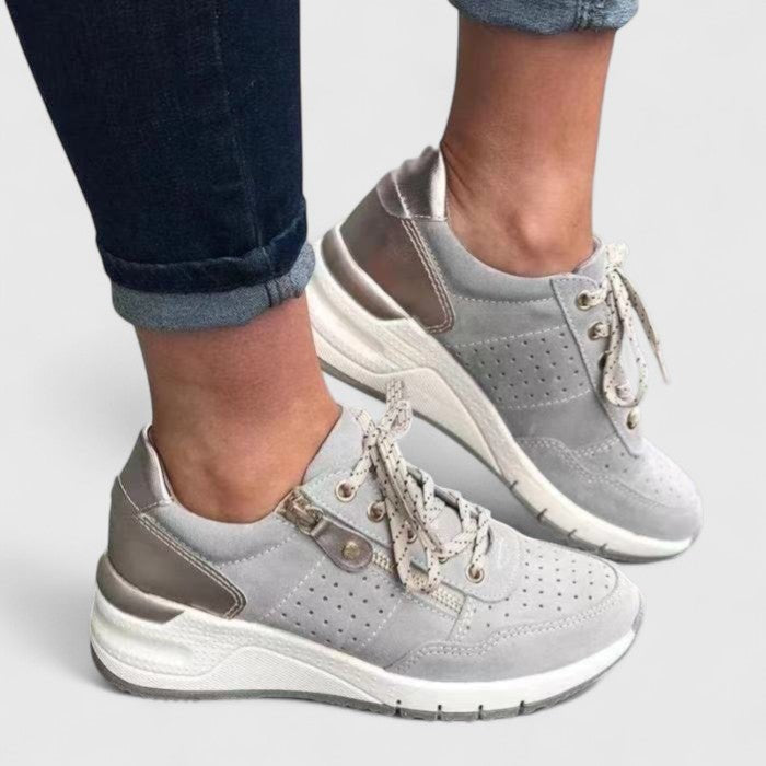 Women's Wedge Sneakers - Gray