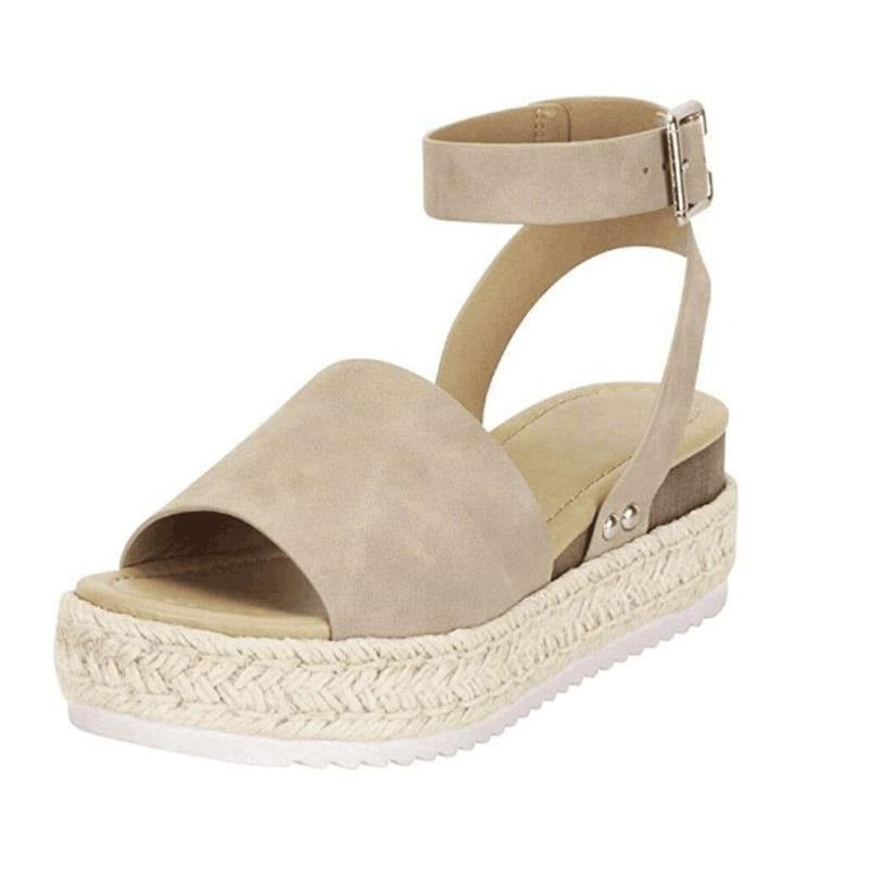 Platform Espadrille Sandals - Khaki