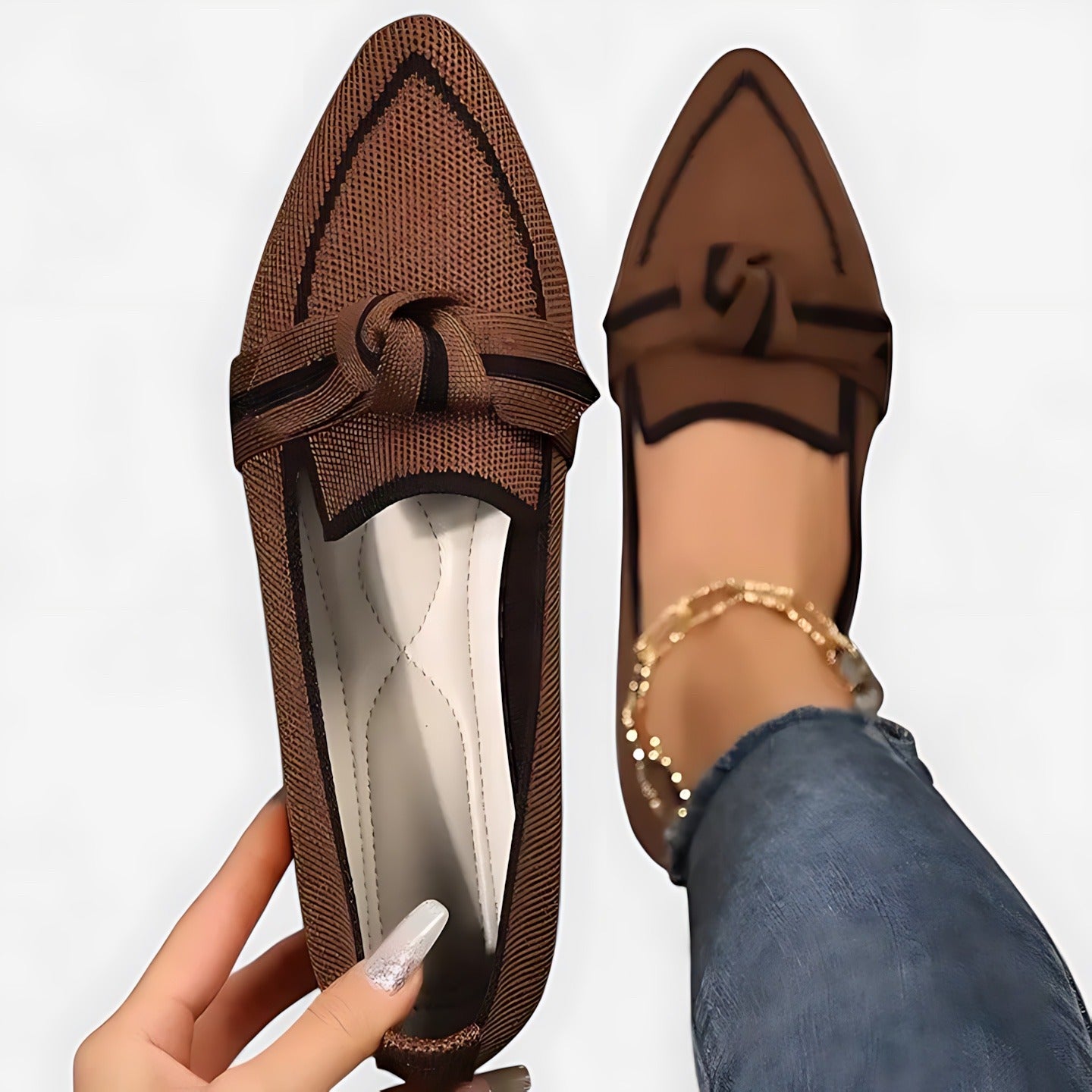 Pointed Toe Knit Flats