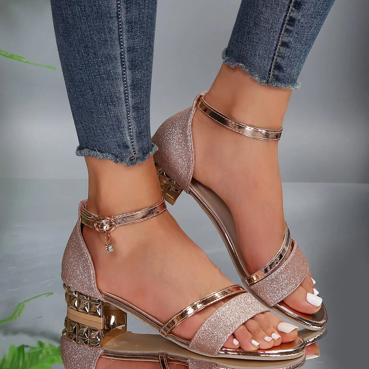 Poppy Women's Ankle Strap Block Heel Sandals 4