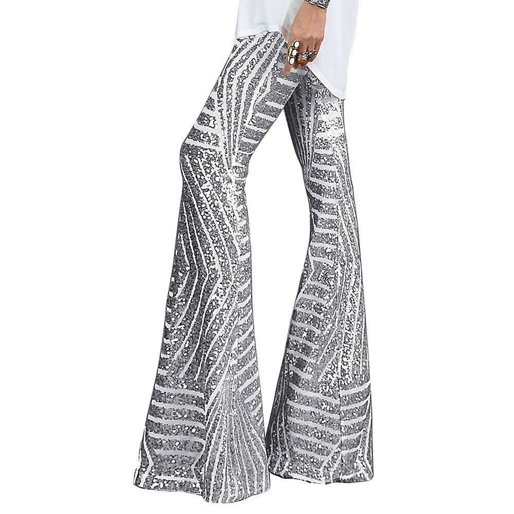 Quinn Women's Sequin Wide Leg Flare Trousers 2