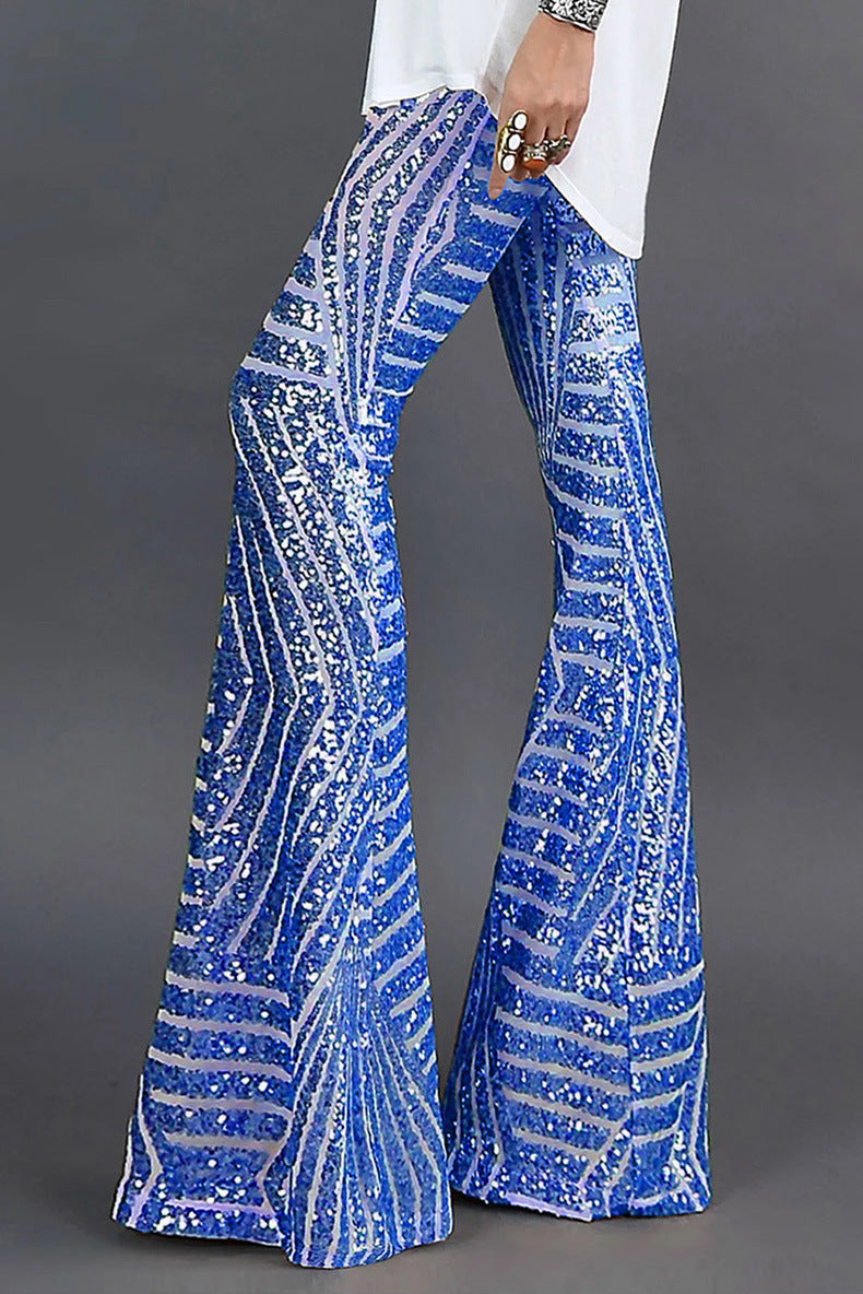 Quinn Women's Sequin Wide Leg Flare Trousers 3
