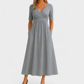 Quinn Women's V Neck Wrap Midi Dress 1