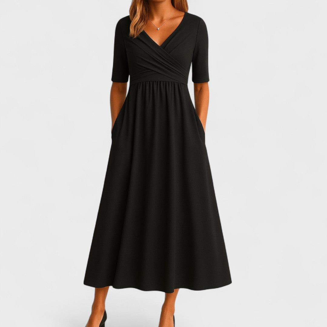 Quinn Women's V Neck Wrap Midi Dress 2