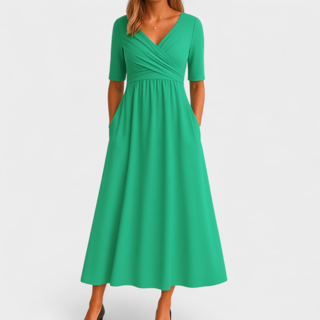 Quinn Women's V Neck Wrap Midi Dress 5