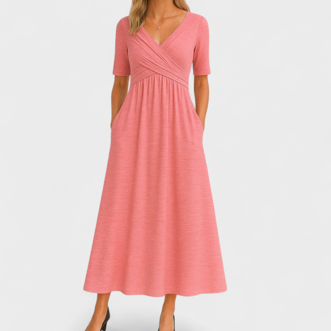 Quinn Women's V Neck Wrap Midi Dress 7