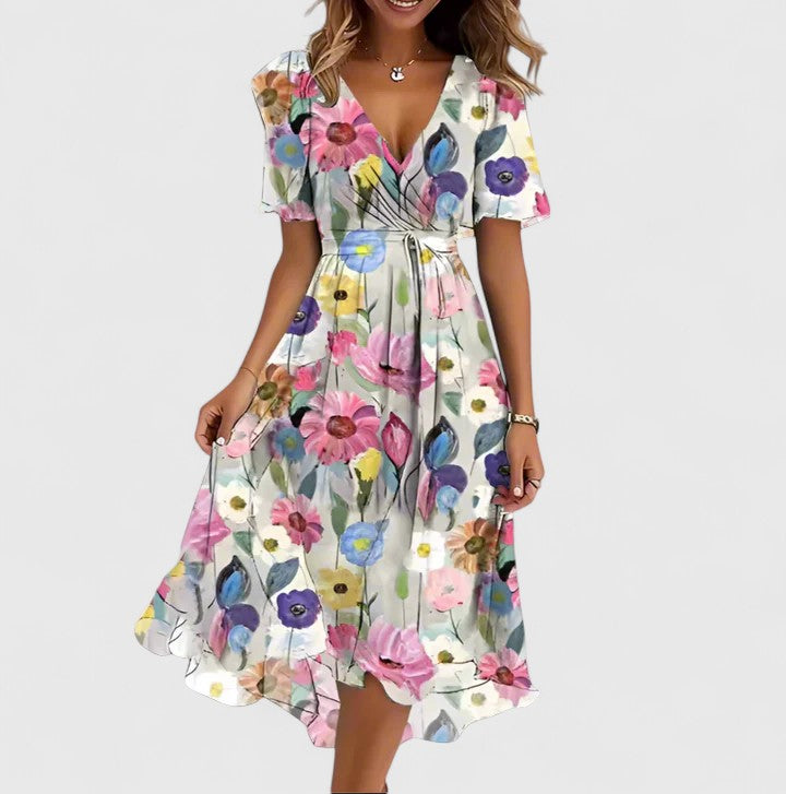 Rachel Women's Floral Wrap Midi Dress 5