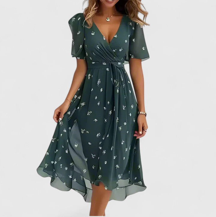Rachel Women's Floral Wrap Midi Dress 6