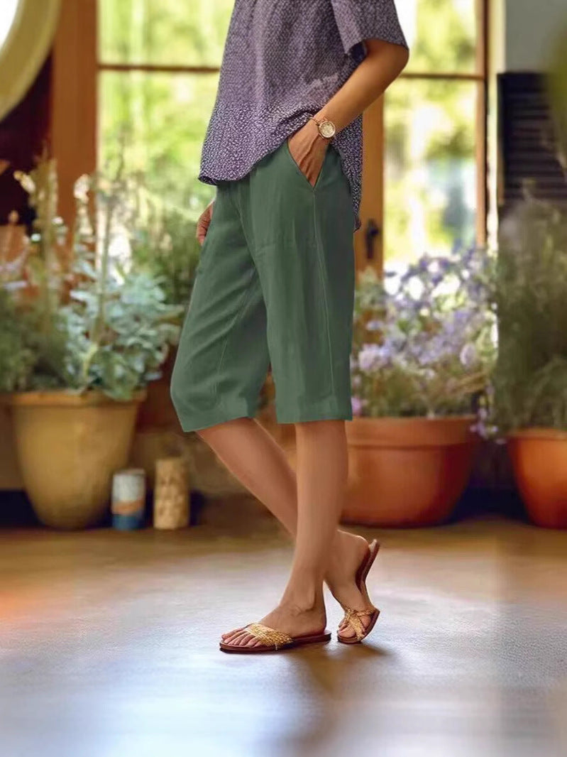 Rachel Women's Linen Relaxed Fit Shorts 4