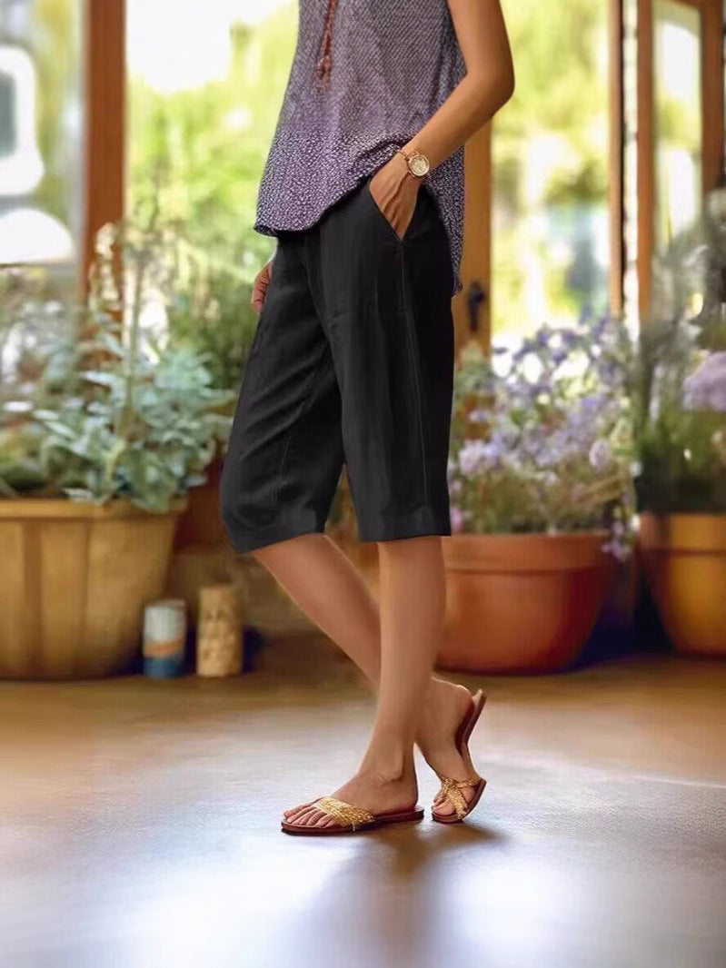 Rachel Women's Linen Relaxed Fit Shorts 5