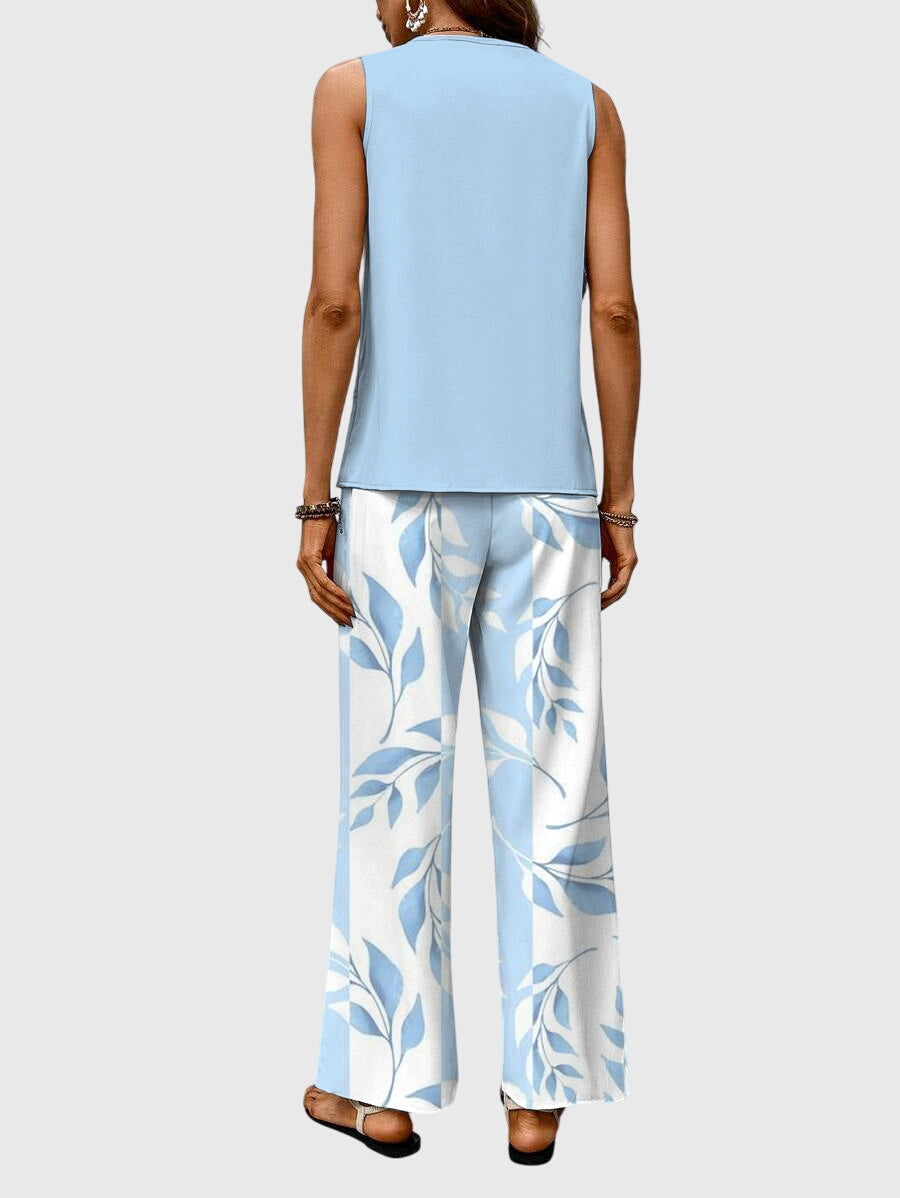 Rachel Women's Sleeveless Tank Top & Wide Leg Trouser Set 3