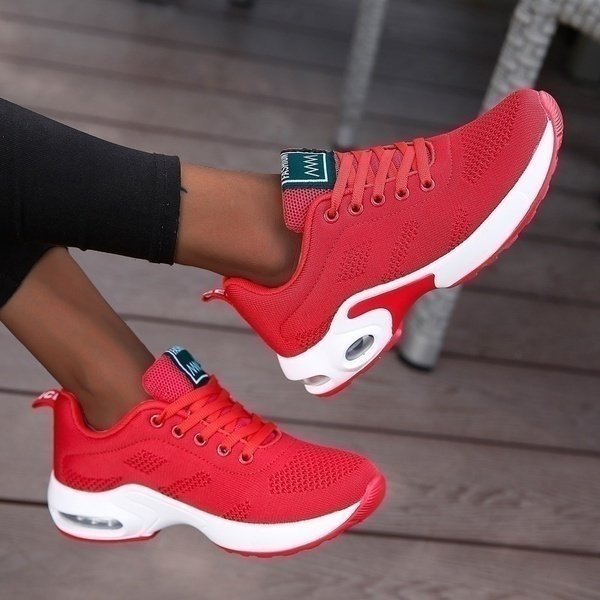 Women's Air-Cushion Running Sneakers - Red