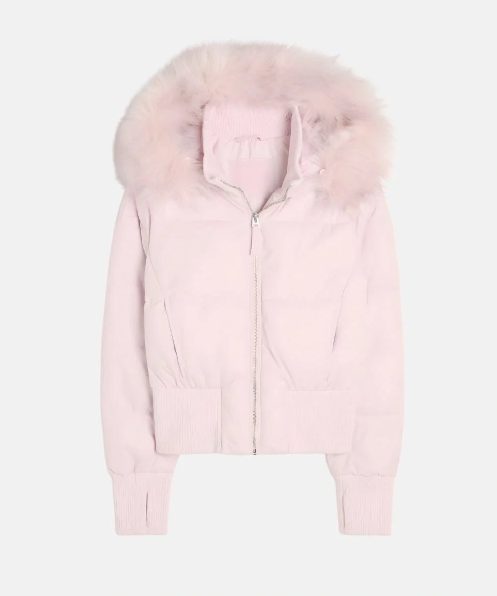 Women's Cropped Puffer Jacket - Pink