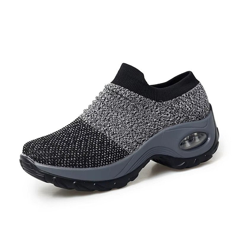 Women's Knit Platform Sneakers - Gray