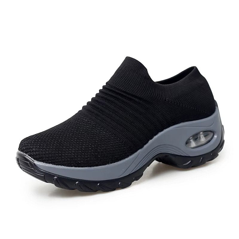 Women's Knit Platform Sneakers - Black