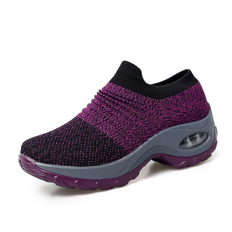 Women's Knit Platform Sneakers - Purple