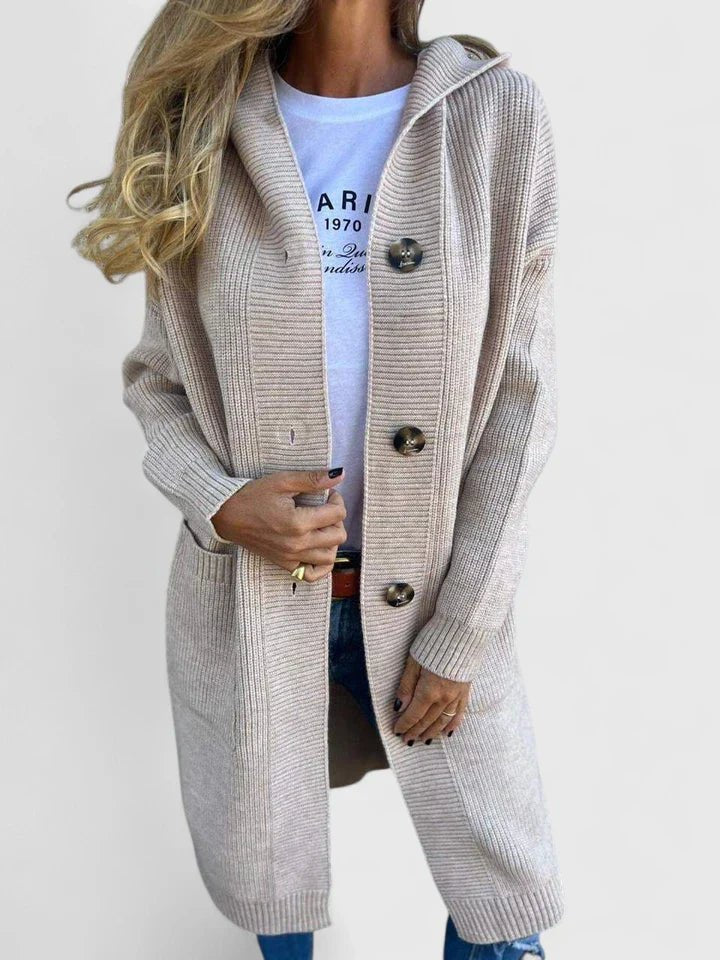 Women's Oversized Knit Cardigan - Beige