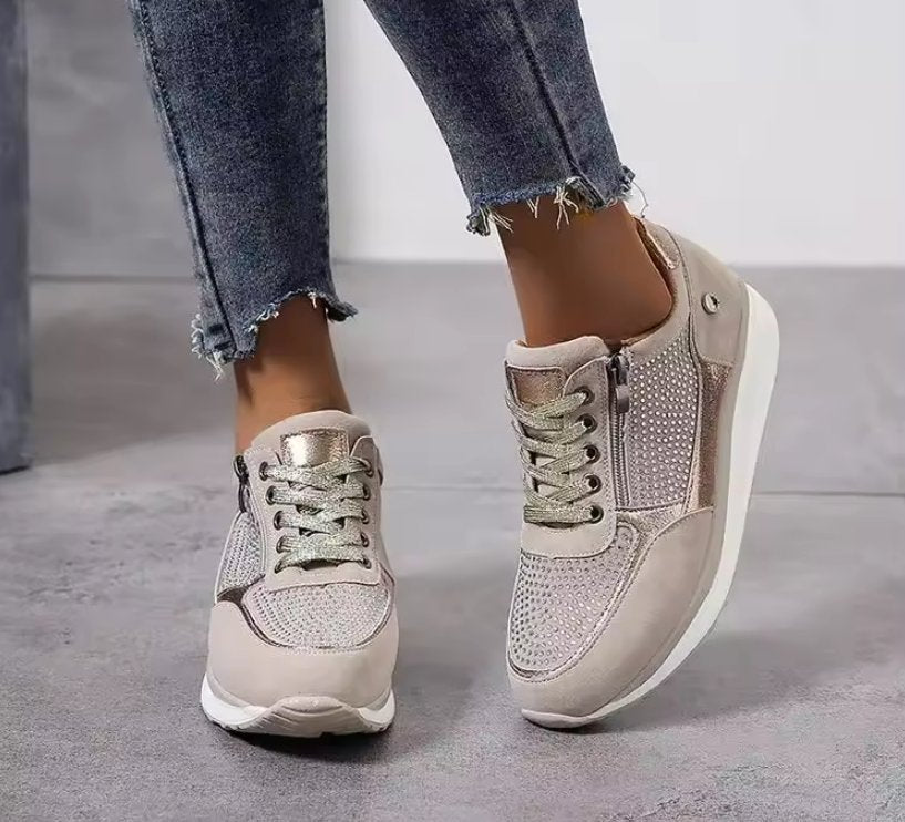 Women's Suede Wedge Sneakers