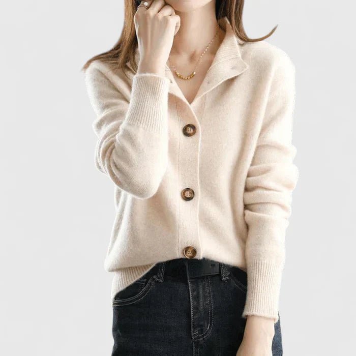 Women's Wool Cardigan - Beige