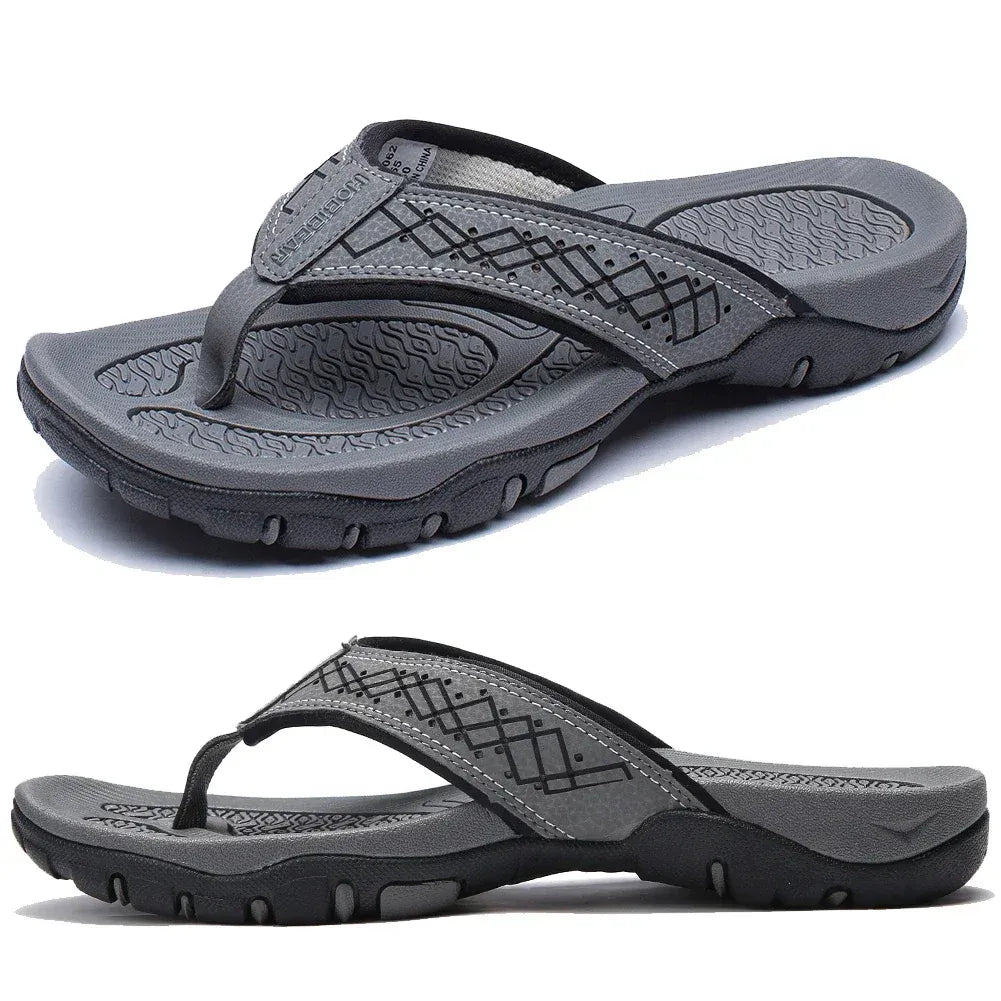 Reid Men's Leather Flip Flop Sandals 10