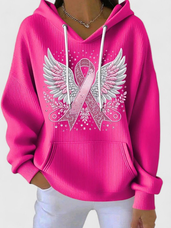 Women's Awareness Ribbon Hoodie - Rose Red