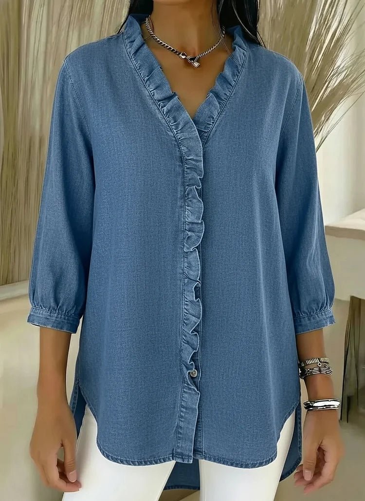 Women's Denim Blouse - Blue