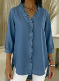 Women's Denim Blouse - Blue