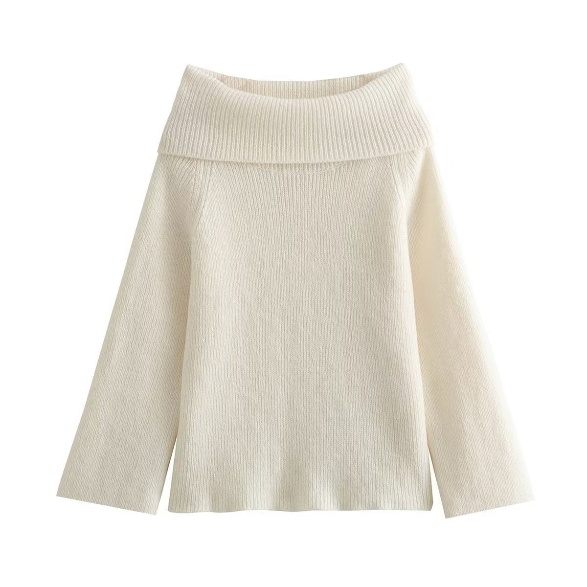 Women's Off-Shoulder Knit Sweater - White