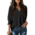 Women's Oversized Chiffon Blouse - Black