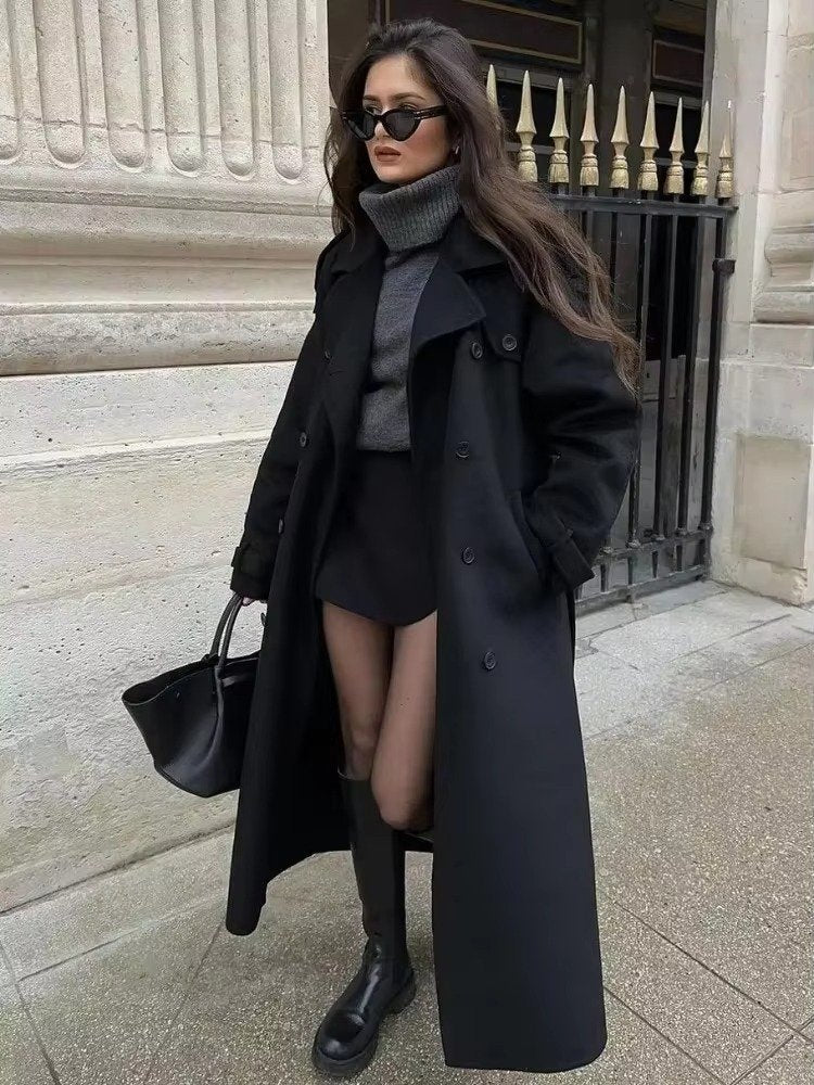 Women's Oversized Wool Trench Coat