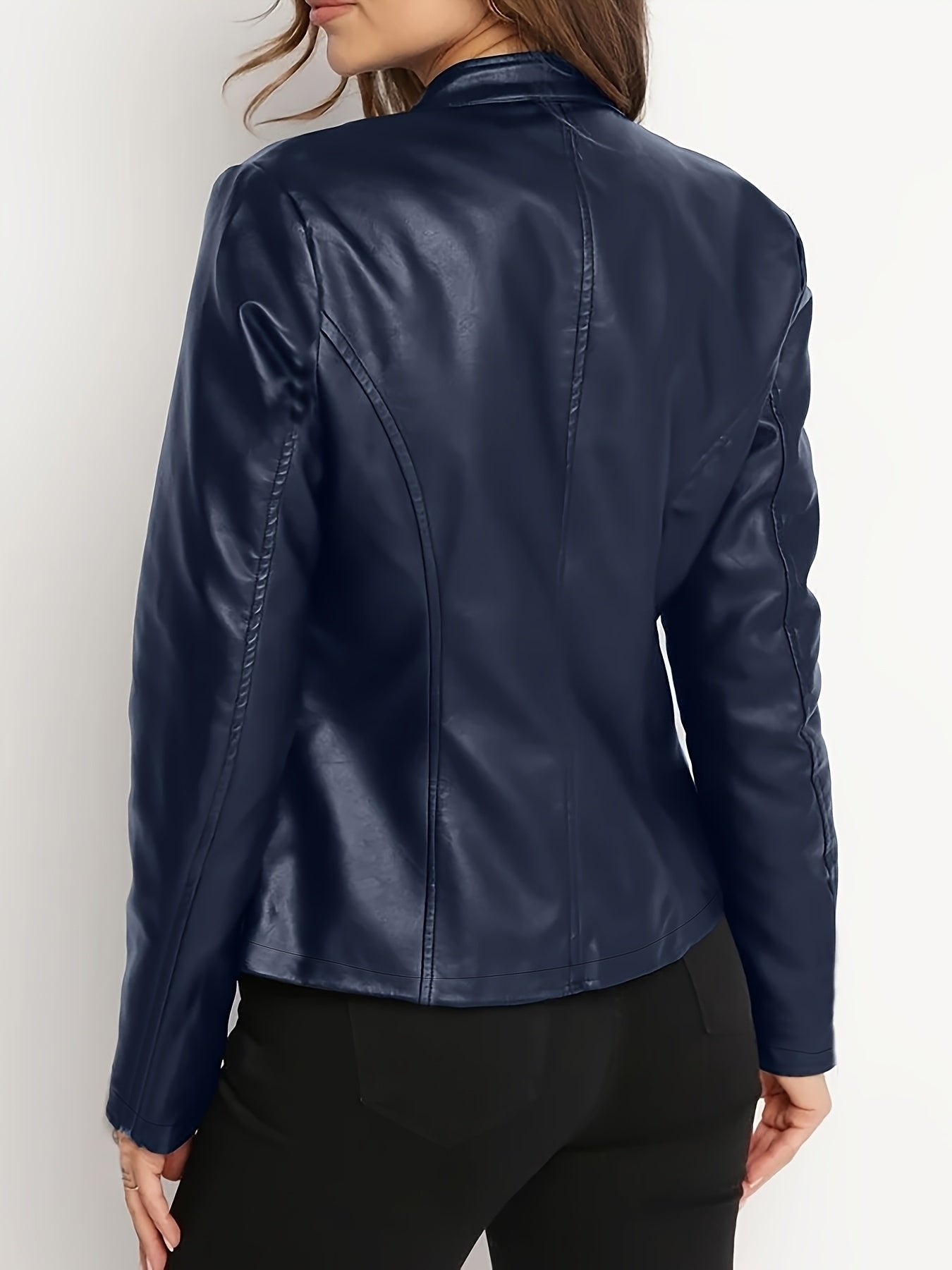 Women's Slim Faux Leather Moto Jacket