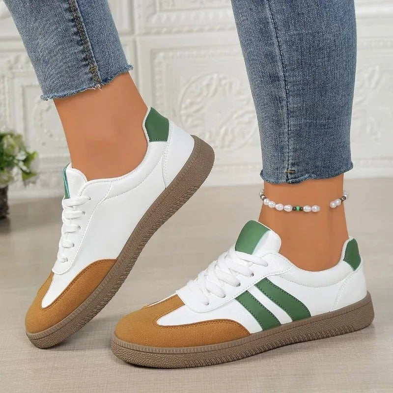 Women's Suede Low-Top Sneakers - Green