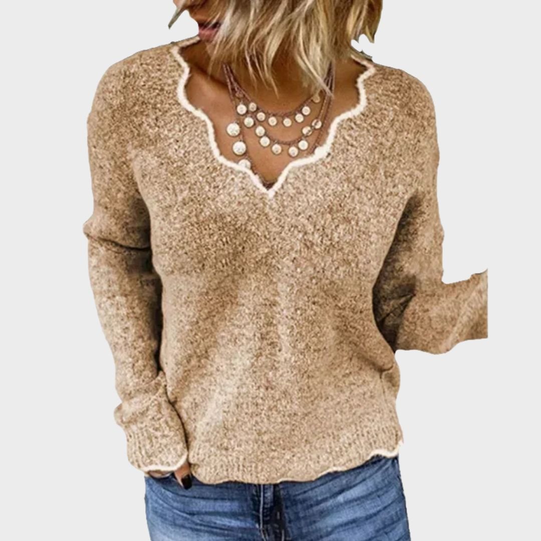 Women's V-Neck Wool Sweater