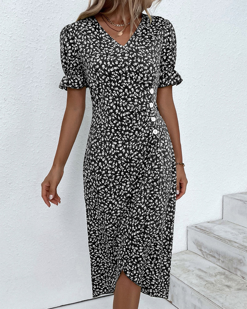 Rosie Women's Floral Wrap Midi Dress 13