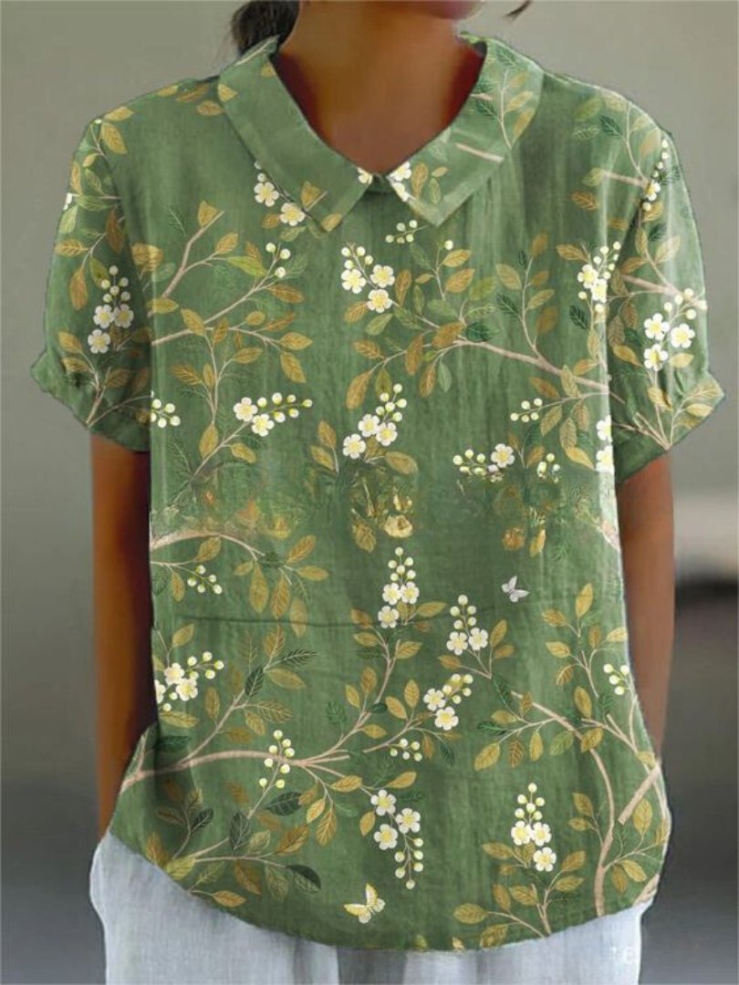 Women's Floral Blouse - Green