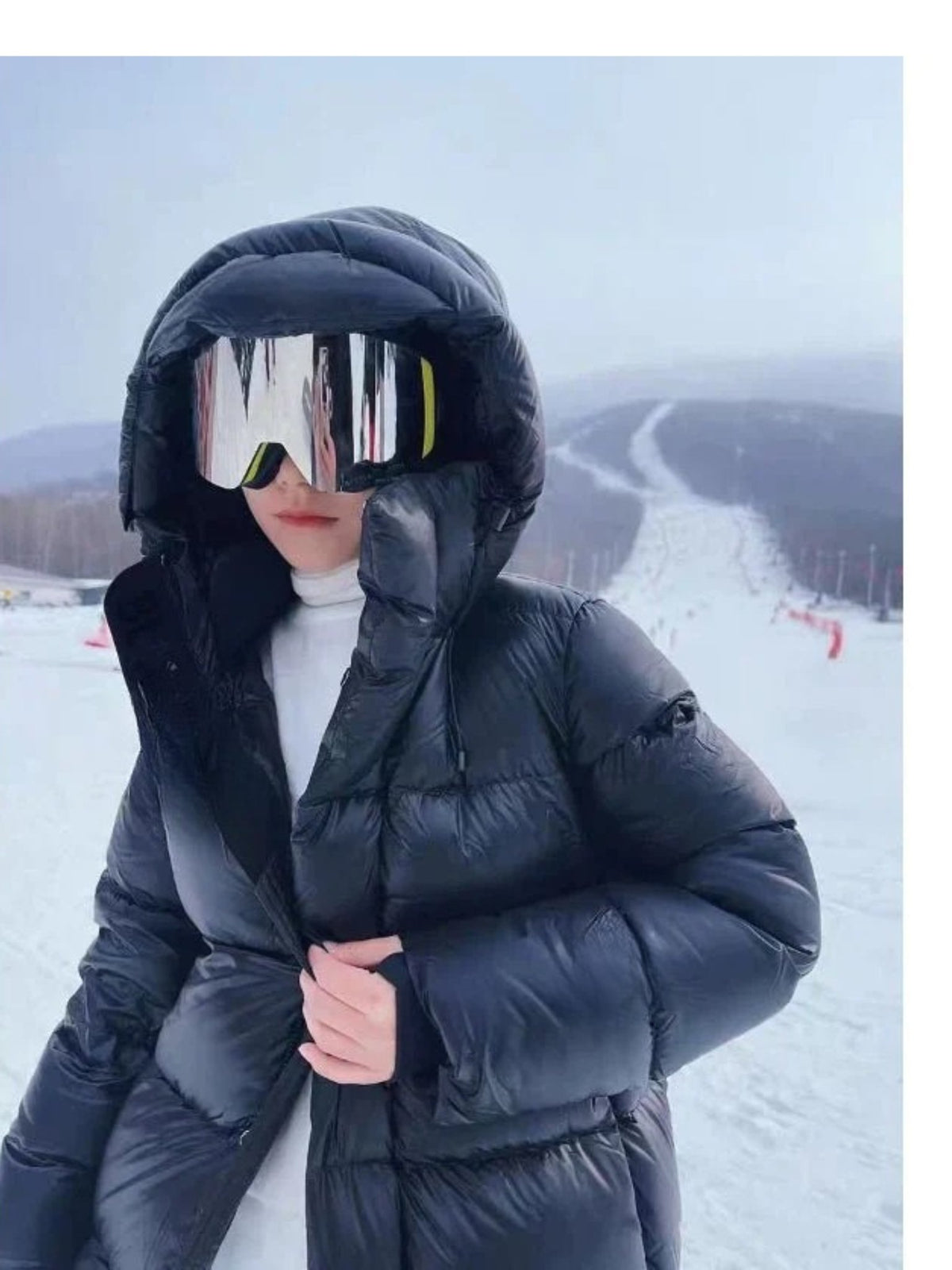 Women's Hooded Nylon Puffer Coat
