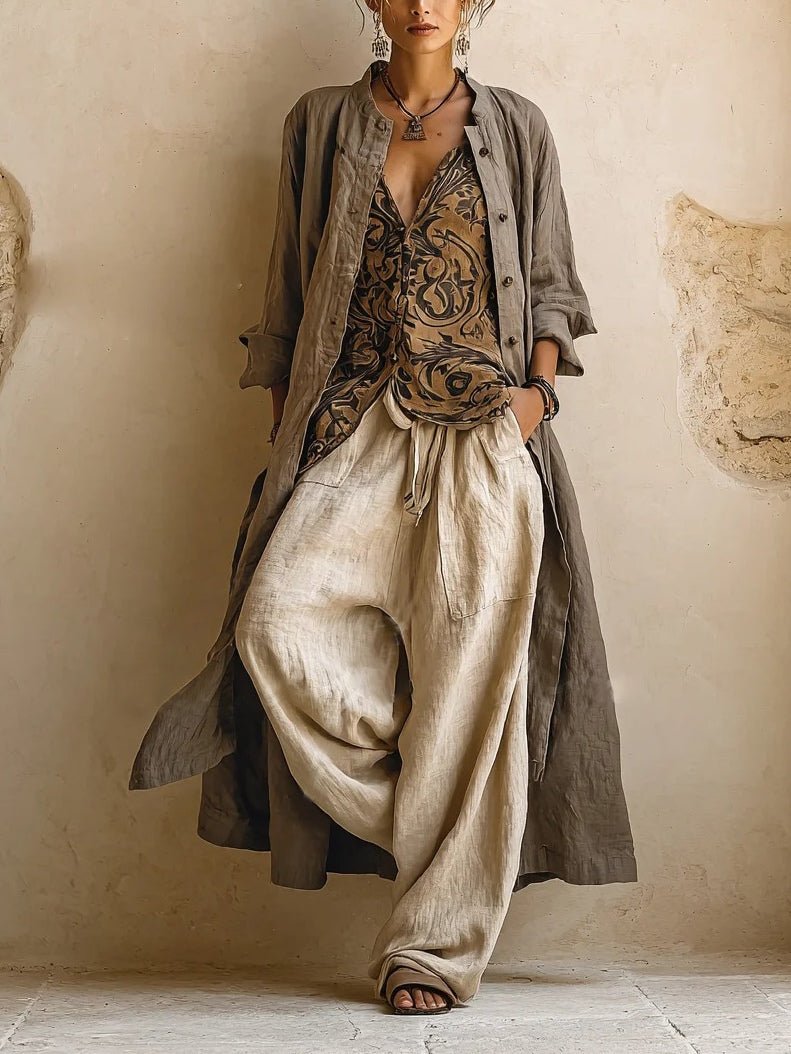 Women's Oversized Duster Wool Coat - Camel