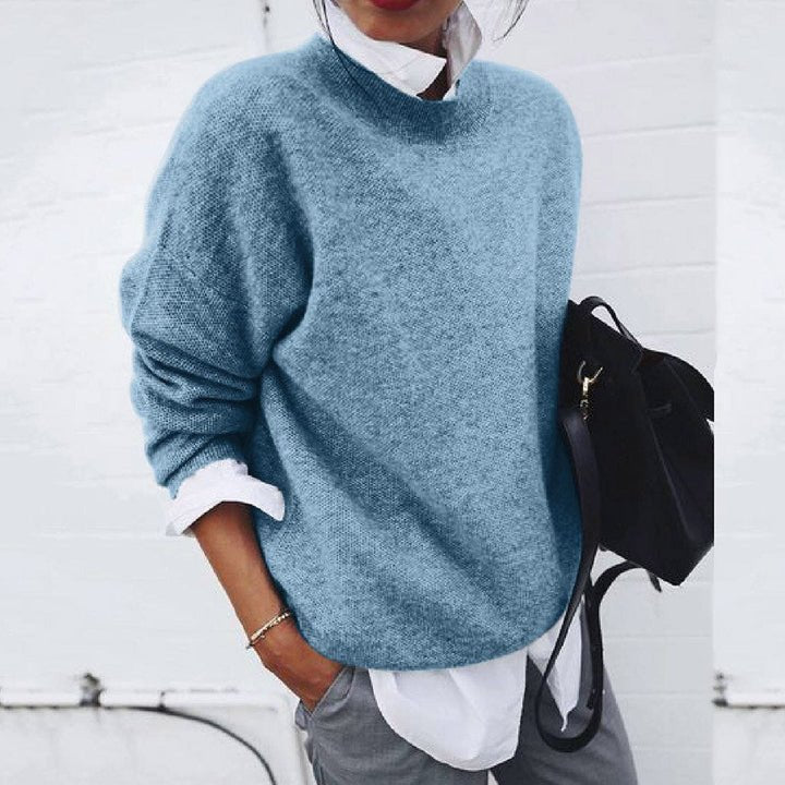 Women's Oversized Wool Sweater - Blue