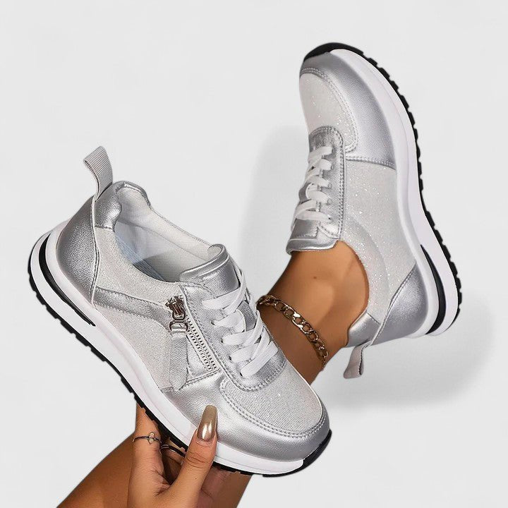 Women's Platform Sneakers - Silver
