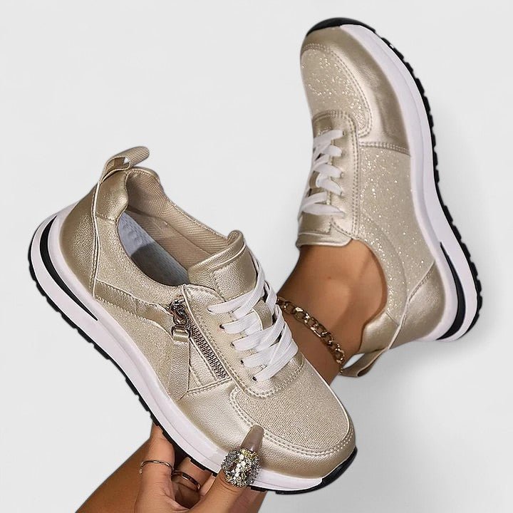 Women's Platform Sneakers - Gold