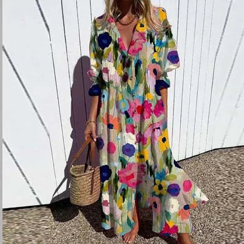 Ruby Women's Floral Cotton Maxi Dress 1