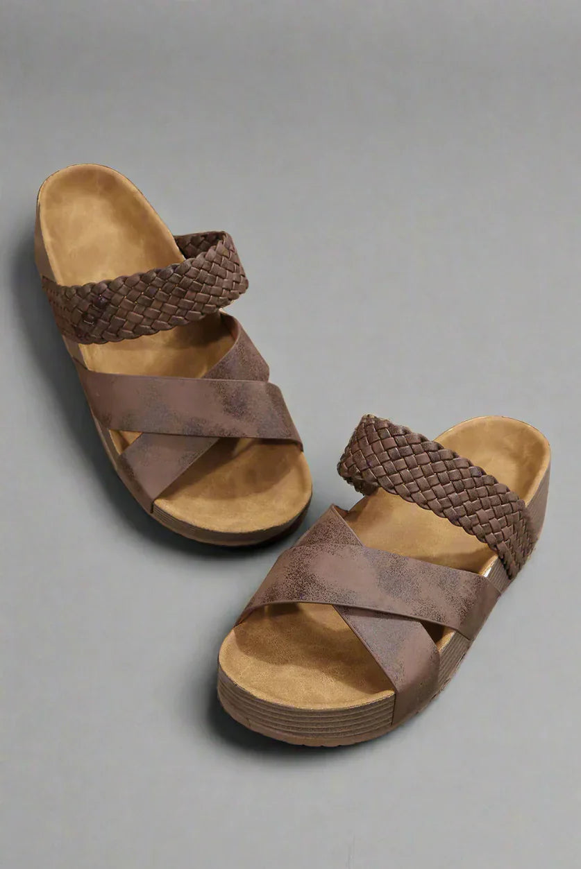 Ruby Women's Woven Platform Wedge Sandals 6