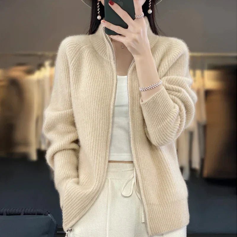 Women's Wool Cardigan - Beige