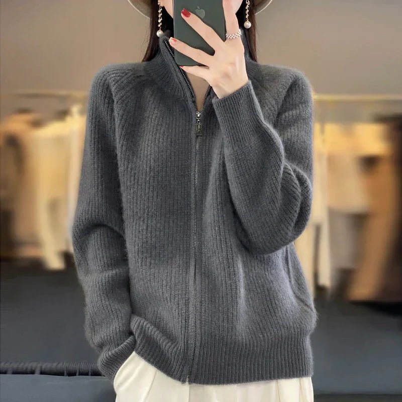 Women's Wool Cardigan - Grey