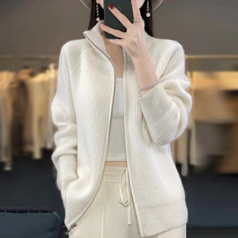 Women's Wool Cardigan - White