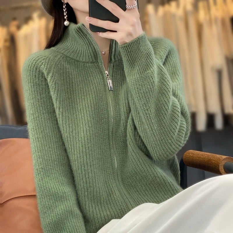 Women's Wool Cardigan - Green