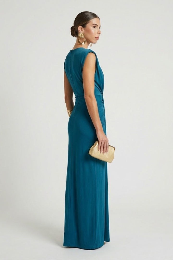 Ruched Evening Maxi Dress